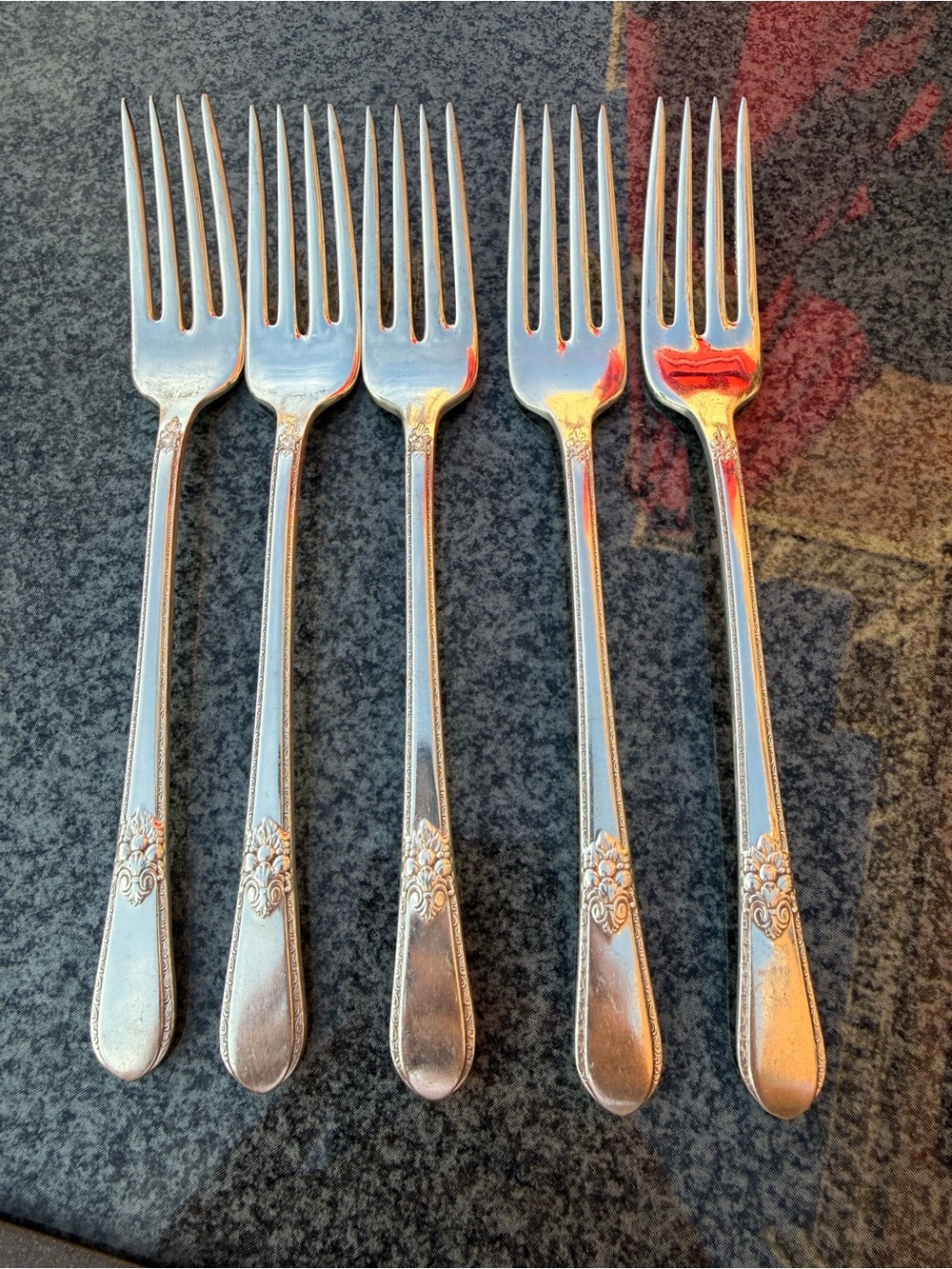 Set of 5 Forks 1847 Rogers Bros Silver Plated Vintage